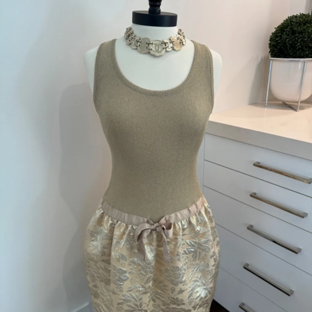 Moschino Perfect Party Dress - Gold Size 10 - Picture 1 of 14